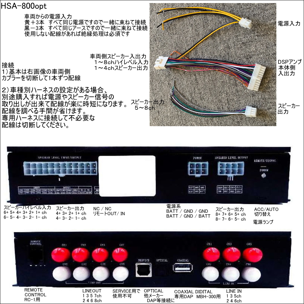 SAIACO サイアコ HSA-800opt 配線取り付け